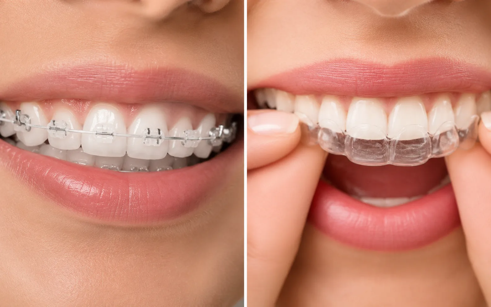 aparat dentar fix si gutiere transparente pentru alinierea dintilor la clinica dentetico