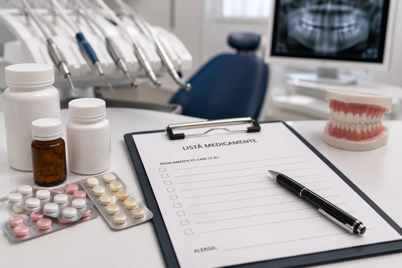 lista de medicamente discutata inainte de un tratament dentar la clinica dentetico