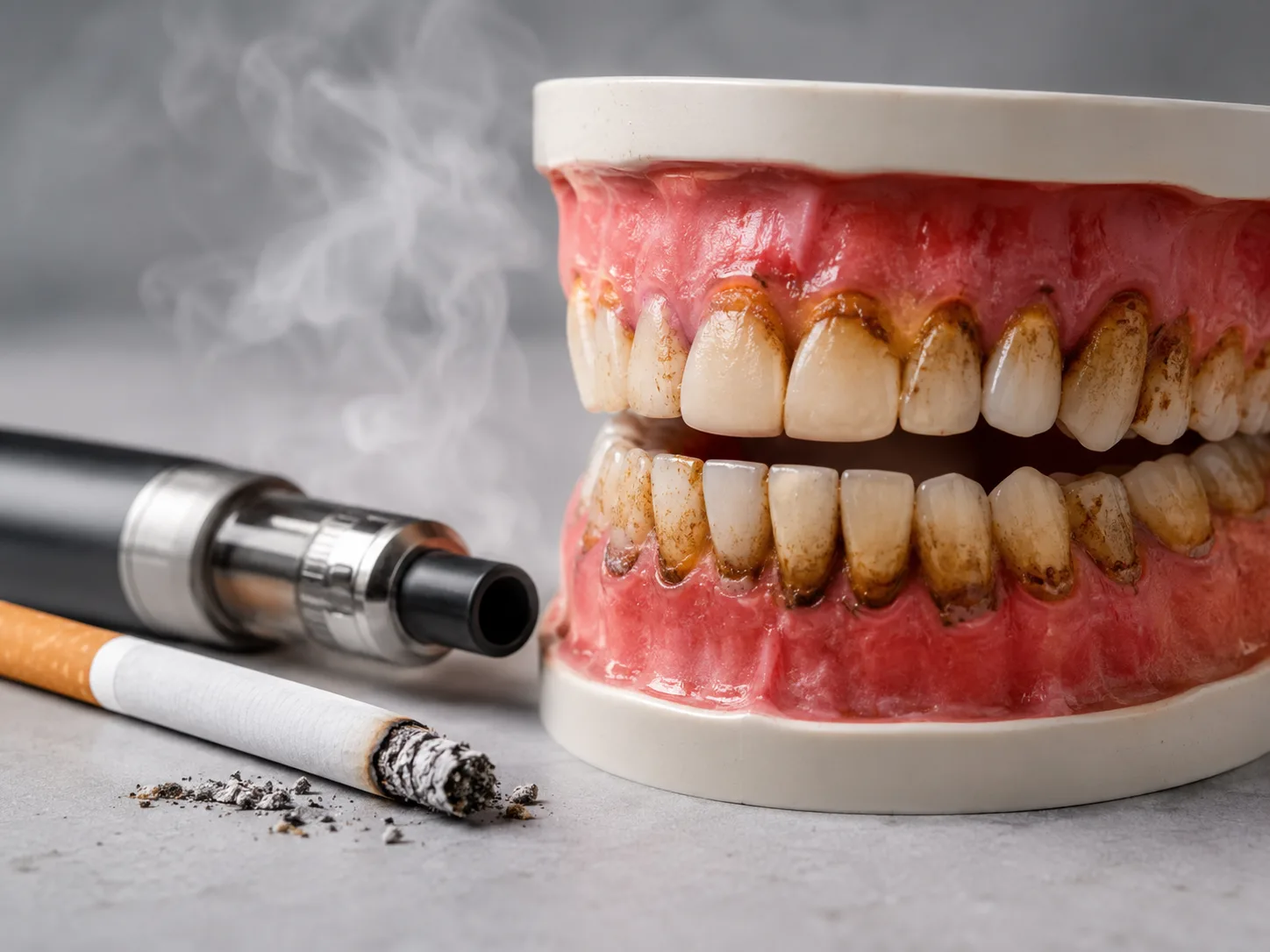 efectele fumatului si ale tigarilor electronice asupra dintilor si gingiilor la clinica dentetico