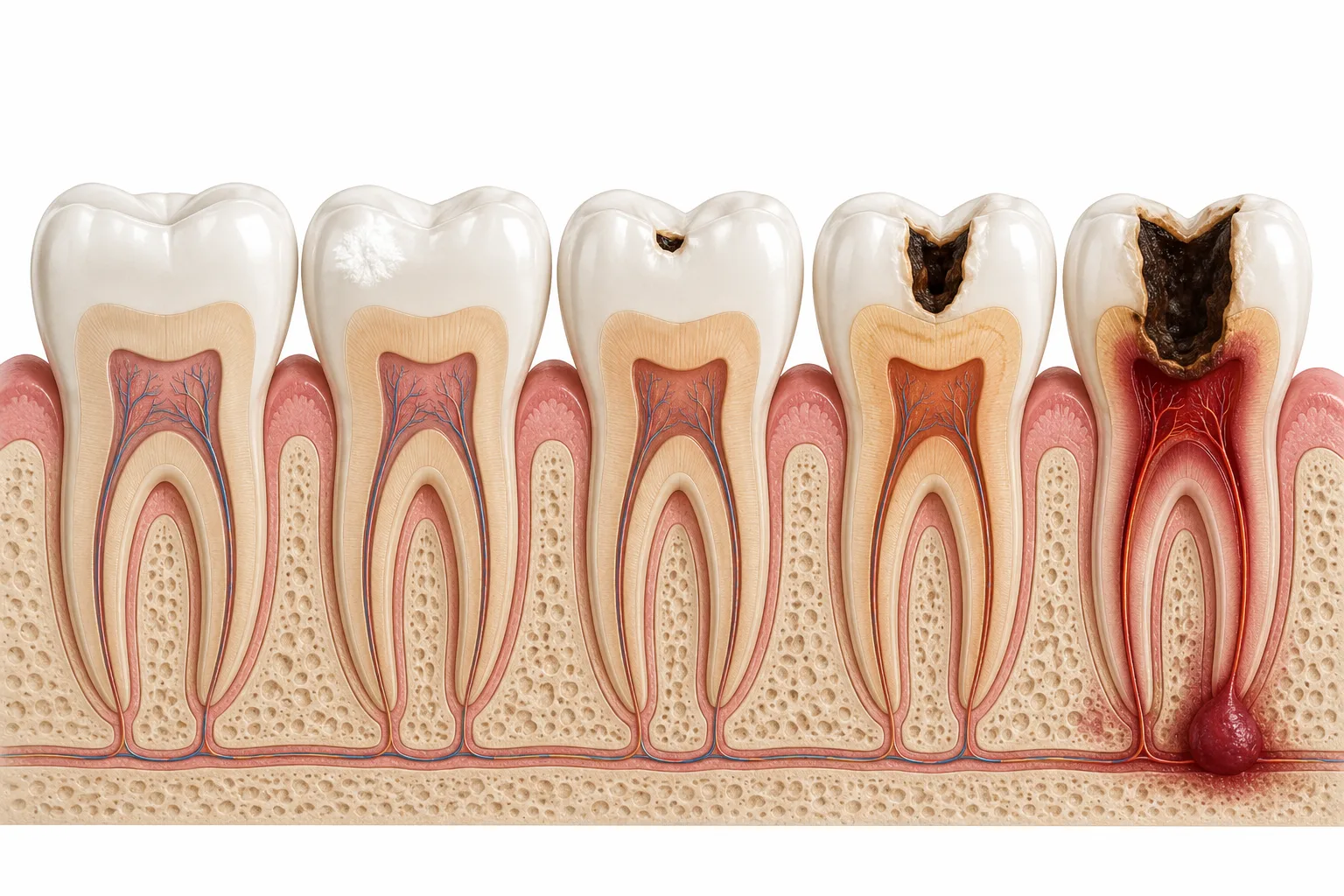 etapele aparitiei unei carii dentare explicate la clinica dentetico