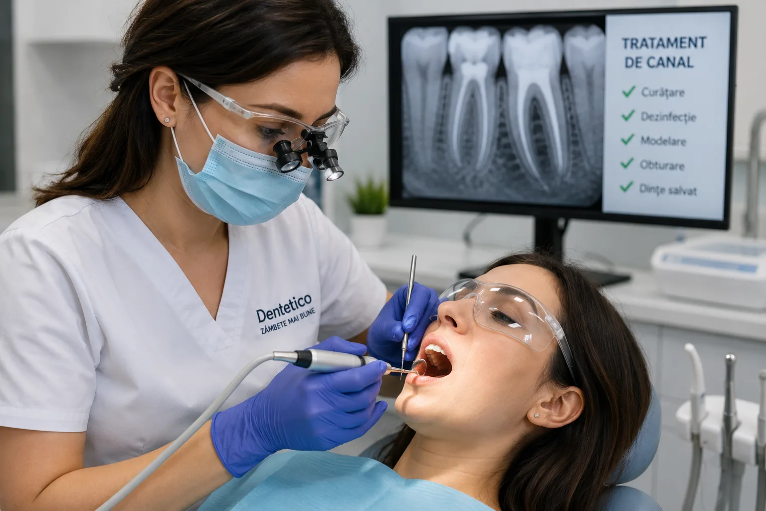 tratament de canal si salvarea dintelui natural la clinica dentetico