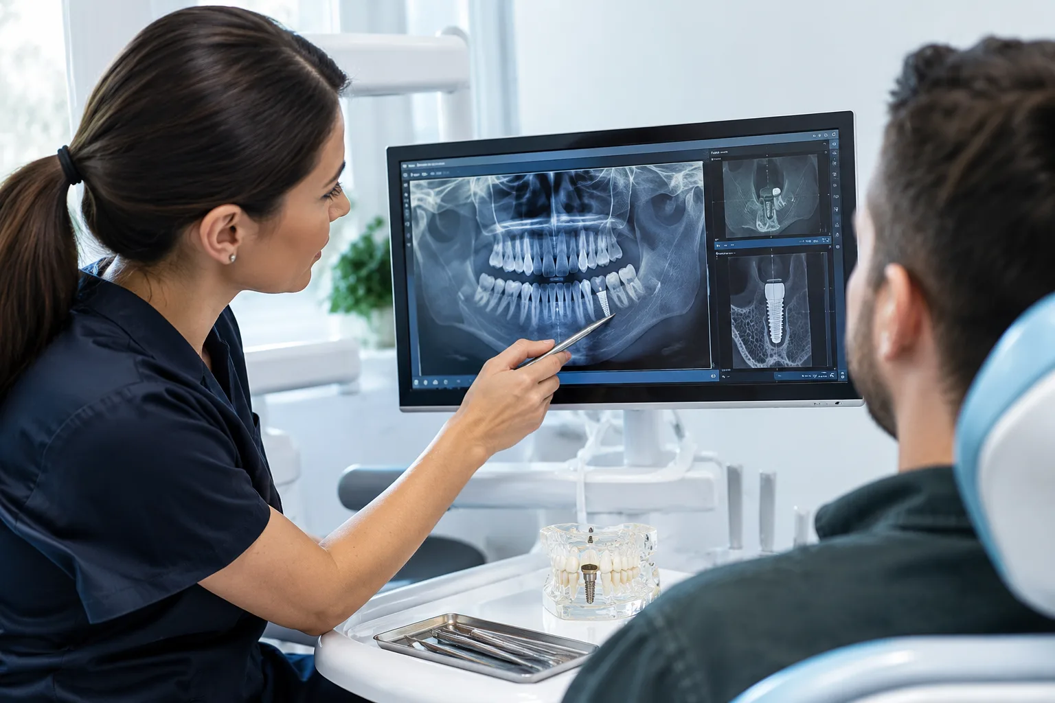 implant dentar integrat in os evaluat la control periodic la clinica dentetico brasov